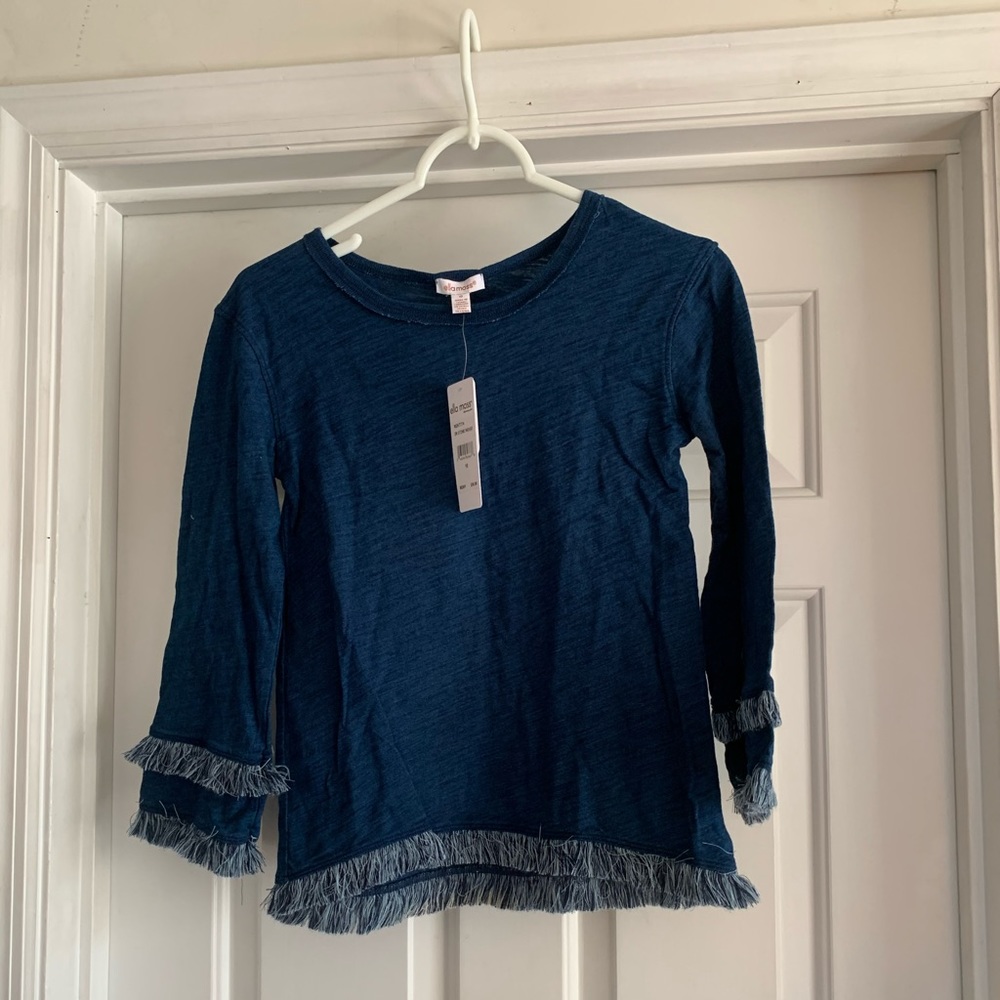 Ella moss fringe long sleeve